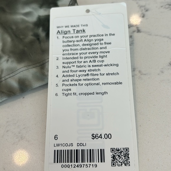 Lululemon Align Tank Green Tie Dye 6 NWT - Picture 2 of 4